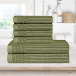 Soho Cotton Ribbed Textured Absorbent Hand and Bath Towel Set - Towel Set by Superior Brand