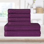 Soho Cotton Ribbed Textured Absorbent Hand and Bath Towel Set - Towel Set by Superior Brand