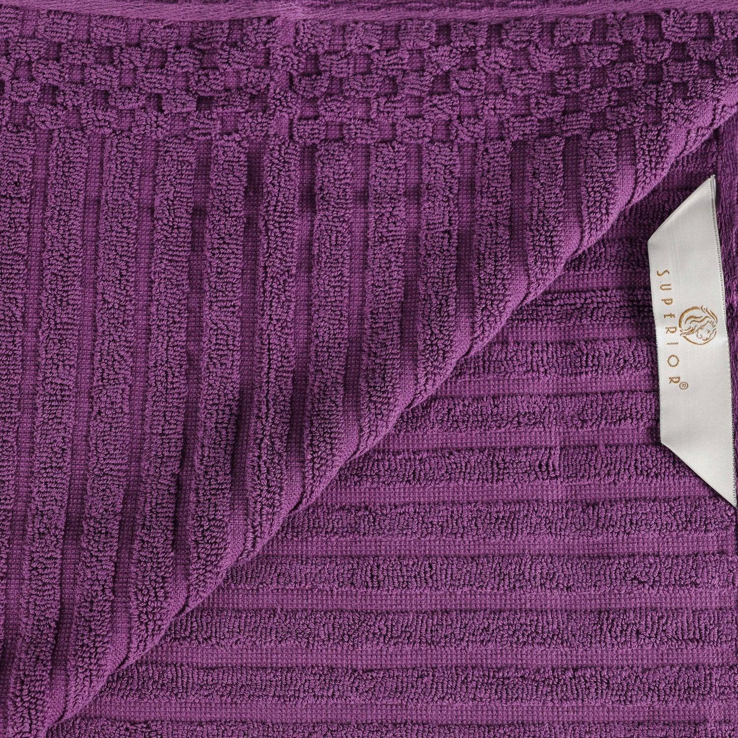 Soho Cotton Ribbed Textured Absorbent Hand and Bath Towel Set - Towel Set by Superior Brand