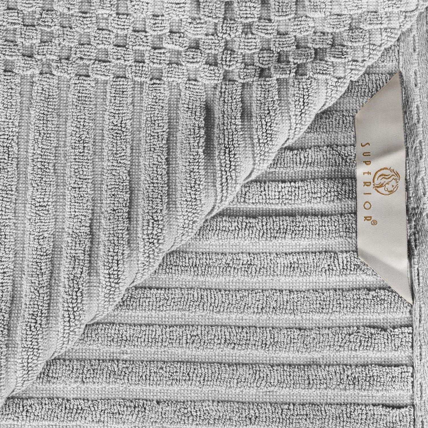 Soho Cotton Ribbed Textured Absorbent Hand and Bath Towel Set - Towel Set by Superior Brand