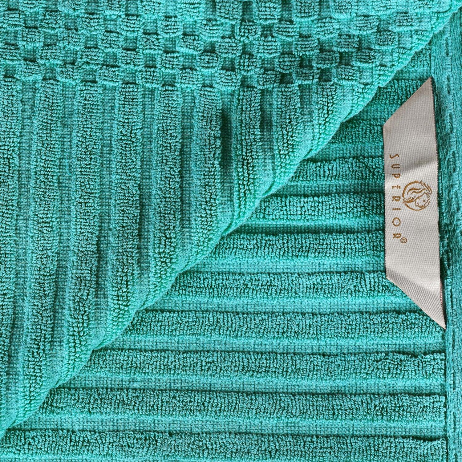 Soho Cotton Ribbed Textured Absorbent Hand and Bath Towel Set - Towel Set by Superior Brand