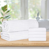 Soho Cotton Ribbed Textured Absorbent Hand Towel and Bath Sheet Set - Towel Set by Superior Brand