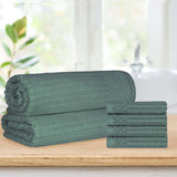 Soho Cotton Ribbed Textured Absorbent Hand Towel and Bath Sheet Set - Towel Set by Superior Brand