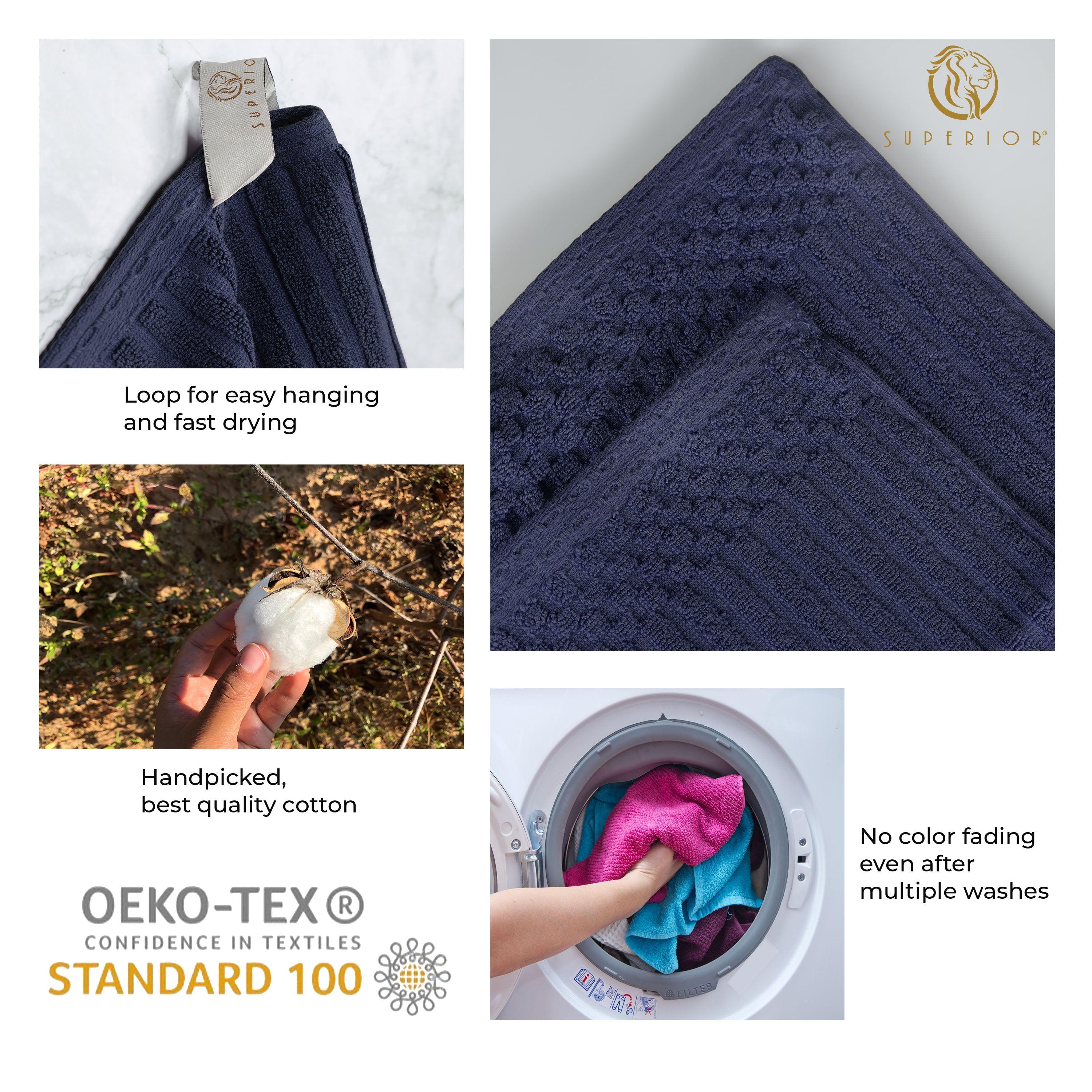 Soho Cotton Ribbed Textured Absorbent Hand Towel and Bath Sheet Set - Towel Set by Superior Brand