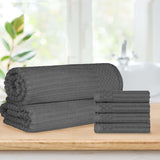 Soho Cotton Ribbed Textured Absorbent Hand Towel and Bath Sheet Set - Towel Set by Superior Brand