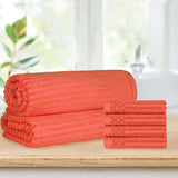 Soho Cotton Ribbed Textured Absorbent Hand Towel and Bath Sheet Set - Towel Set by Superior Brand
