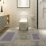 Troy Solid Non-Slip Machine Washable Bath Rug Set - Bath Mats by Superior Brand