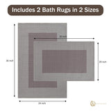 Troy Solid Non-Slip Machine Washable Bath Rug Set - Bath Mats by Superior Brand