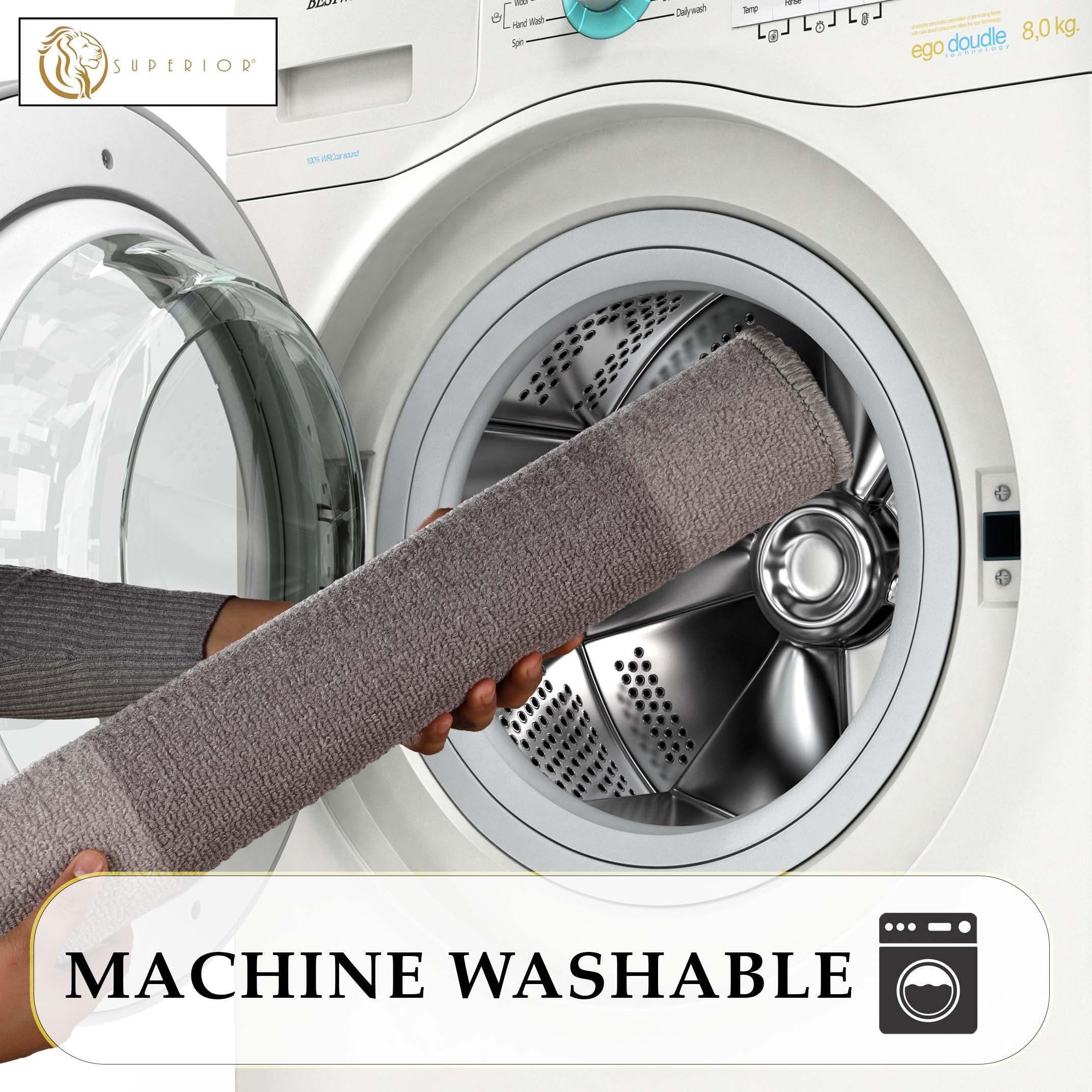 Troy Solid Non-Slip Machine Washable Bath Rug Set - Bath Mats by Superior Brand