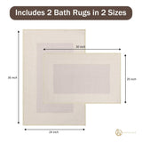 Troy Solid Non-Slip Machine Washable Bath Rug Set - Bath Mats by Superior Brand