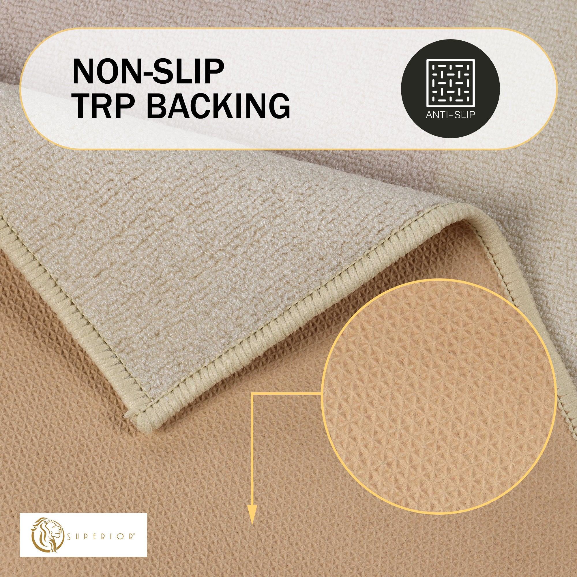 Troy Solid Non-Slip Machine Washable Bath Rug Set - Bath Mats by Superior Brand