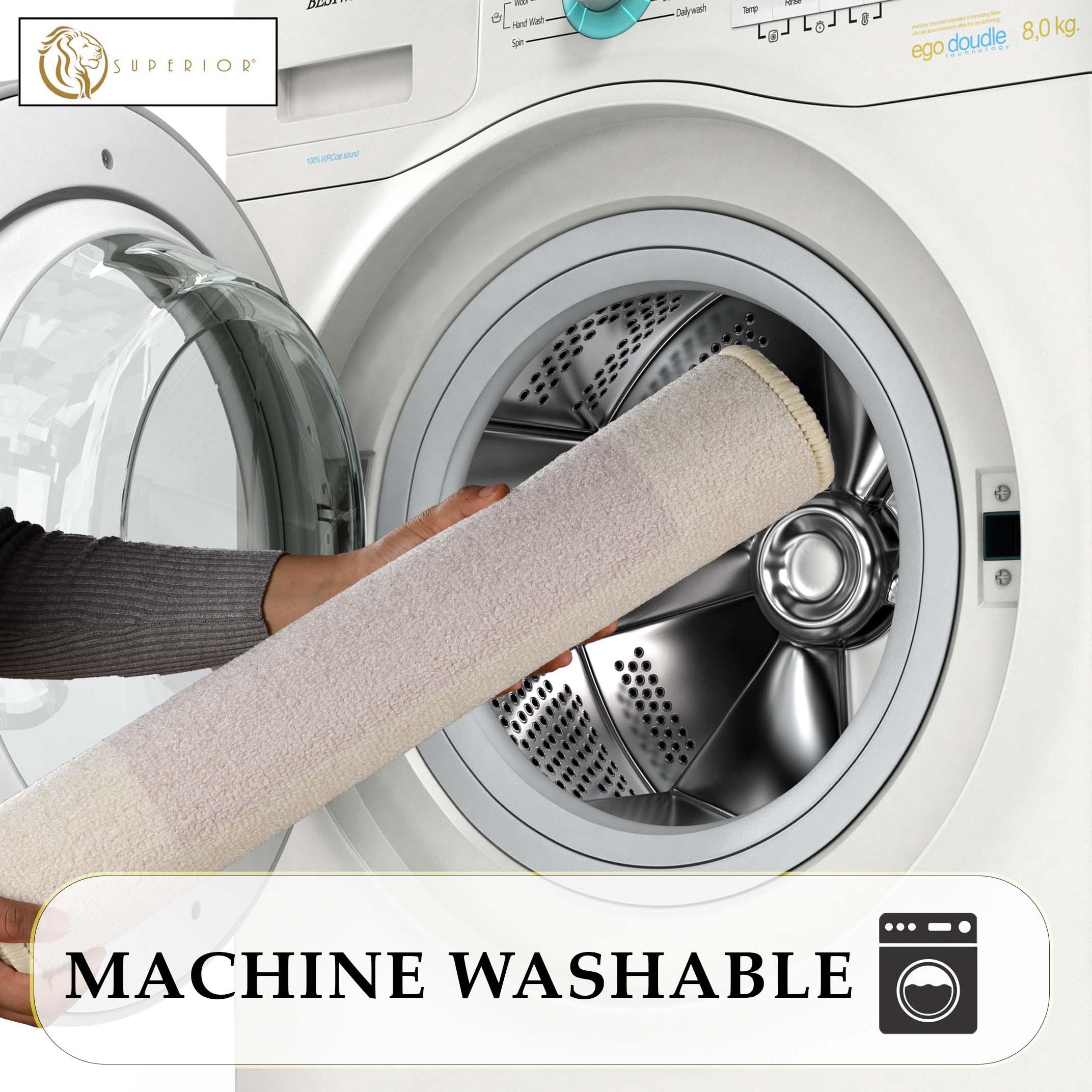 Troy Solid Non-Slip Machine Washable Bath Rug Set - Bath Mats by Superior Brand