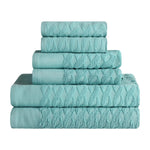 Turkish Cotton Herringbone Jacquard Assorted 6 Piece Towel Set - Towel Set by Superior Brand