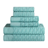 Turkish Cotton Herringbone Jacquard Assorted 6 Piece Towel Set - Towel Set by Superior Brand