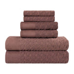 Turkish Cotton Herringbone Jacquard Assorted 6 Piece Towel Set - Towel Set by Superior Brand