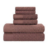Turkish Cotton Herringbone Jacquard Assorted 6 Piece Towel Set - Towel Set by Superior Brand
