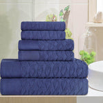 Turkish Cotton Herringbone Jacquard Assorted 6 Piece Towel Set - Towel Set by Superior Brand