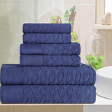 Turkish Cotton Herringbone Jacquard Assorted 6 Piece Towel Set - Towel Set by Superior Brand