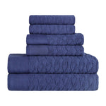 Turkish Cotton Herringbone Jacquard Assorted 6 Piece Towel Set - Towel Set by Superior Brand