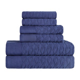 Turkish Cotton Herringbone Jacquard Assorted 6 Piece Towel Set - Towel Set by Superior Brand