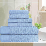 Turkish Cotton Herringbone Jacquard Assorted 6 Piece Towel Set - Towel Set by Superior Brand