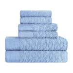 Turkish Cotton Herringbone Jacquard Assorted 6 Piece Towel Set - Towel Set by Superior Brand