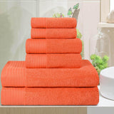 Turkish Cotton Plush Towel Set 6 Piece - Herringbone - Towel Set by Superior Brand