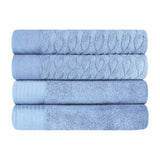 Turkish Cotton Jacquard Herringbone and Solid 4 Piece Bath Towel Set - Bath Towel by Superior Brand