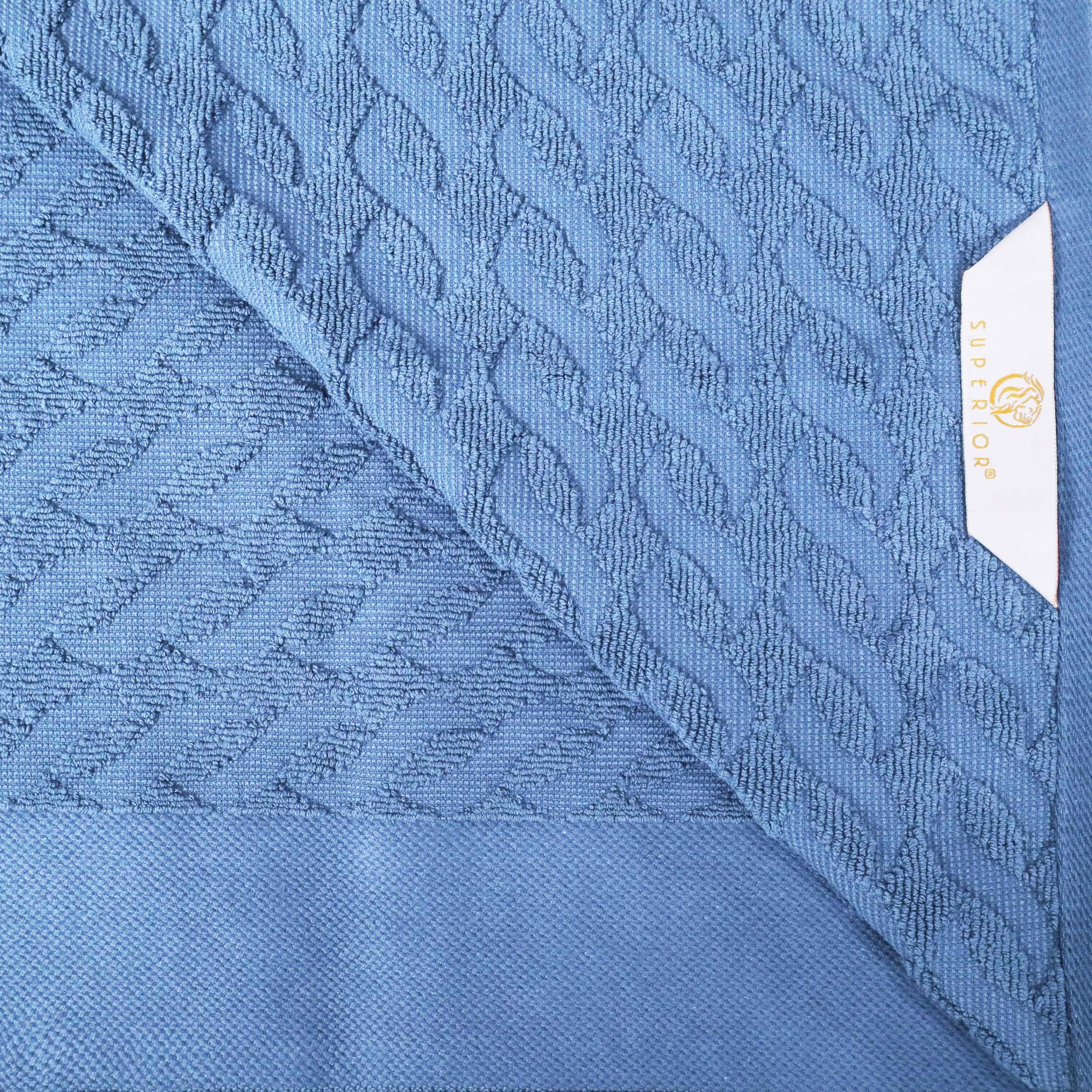 Turkish Cotton Jacquard Herringbone and Solid 4 Piece Bath Towel Set - Bath Towel by Superior Brand