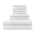 Turkish Cotton Jacquard Herringbone and Solid 8 Piece Towel Set - Towel Set by Superior Brand