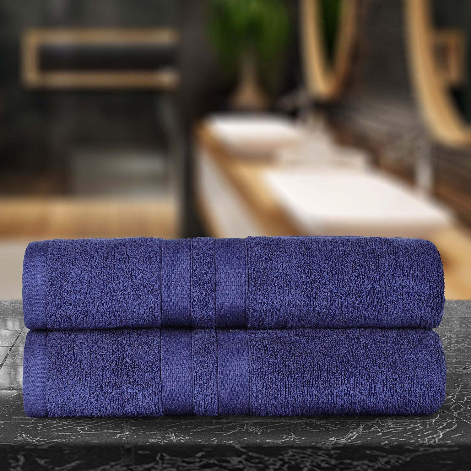 Ultra-Soft Cotton Absorbent Quick-Drying Solid Bath Sheet Set of 2 - Bath Sheet by Superior Brand