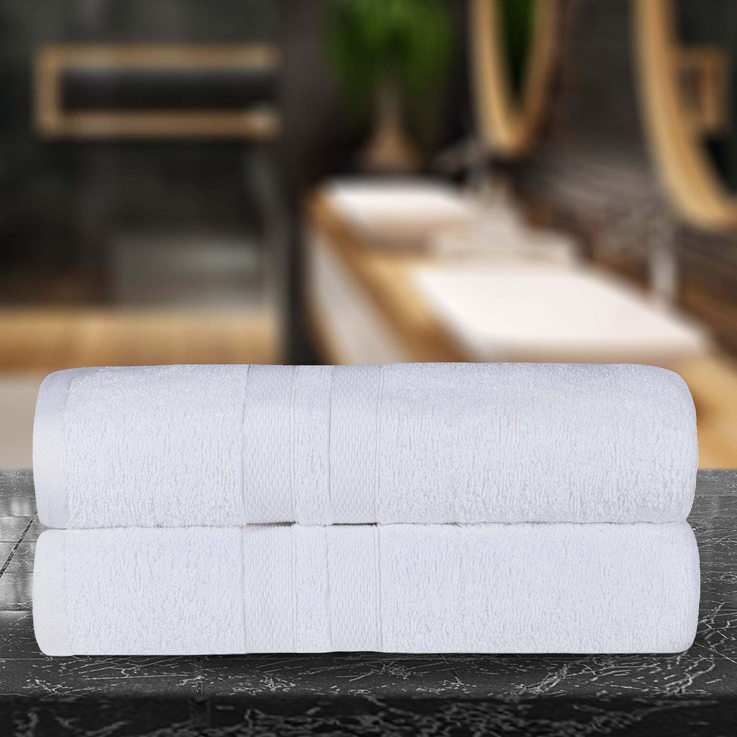 Ultra-Soft Cotton Absorbent Quick-Drying Solid Bath Sheet Set of 2 - Bath Sheet by Superior Brand