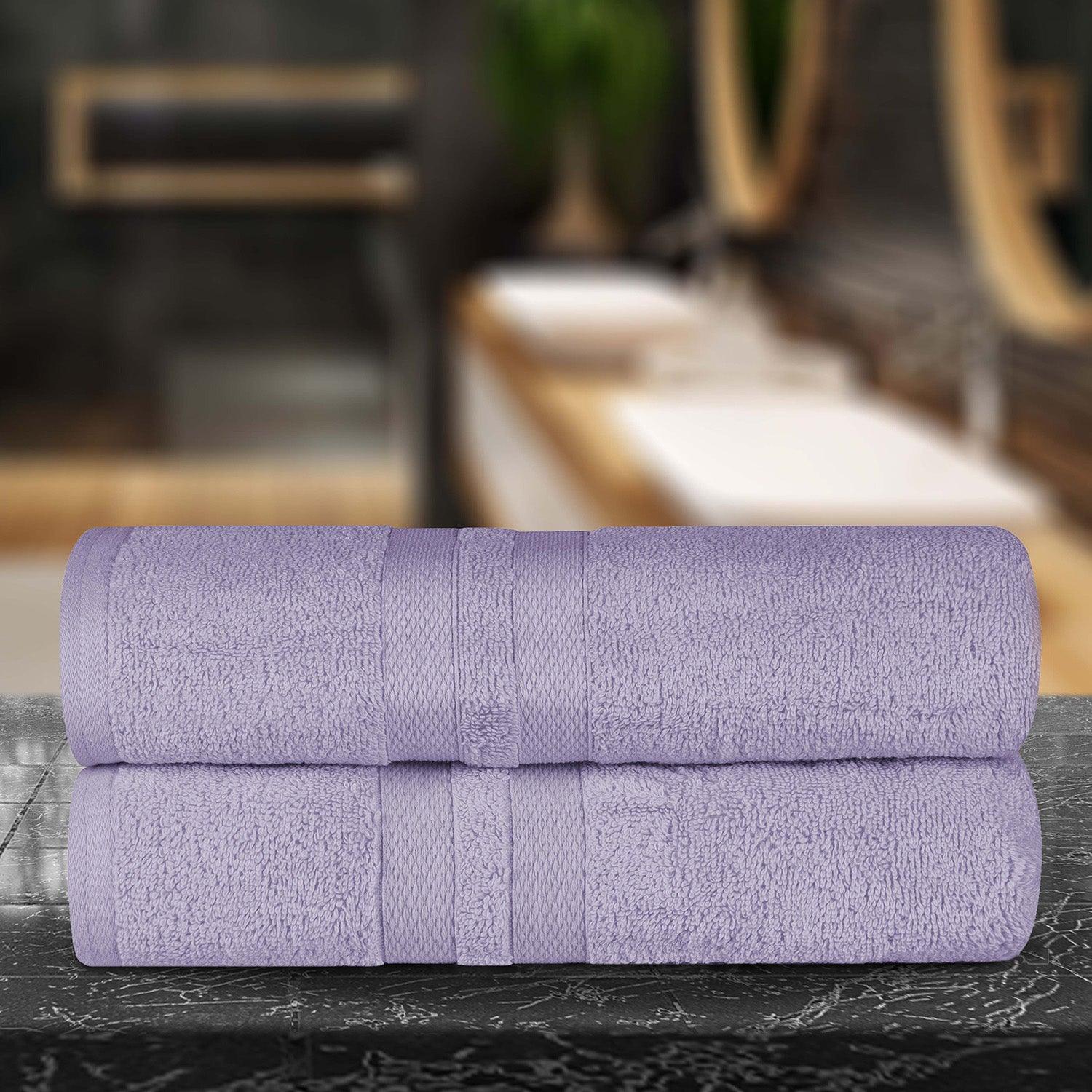 Ultra-Soft Cotton Absorbent Quick-Drying Solid Bath Sheet Set of 2 - Bath Sheet by Superior Brand