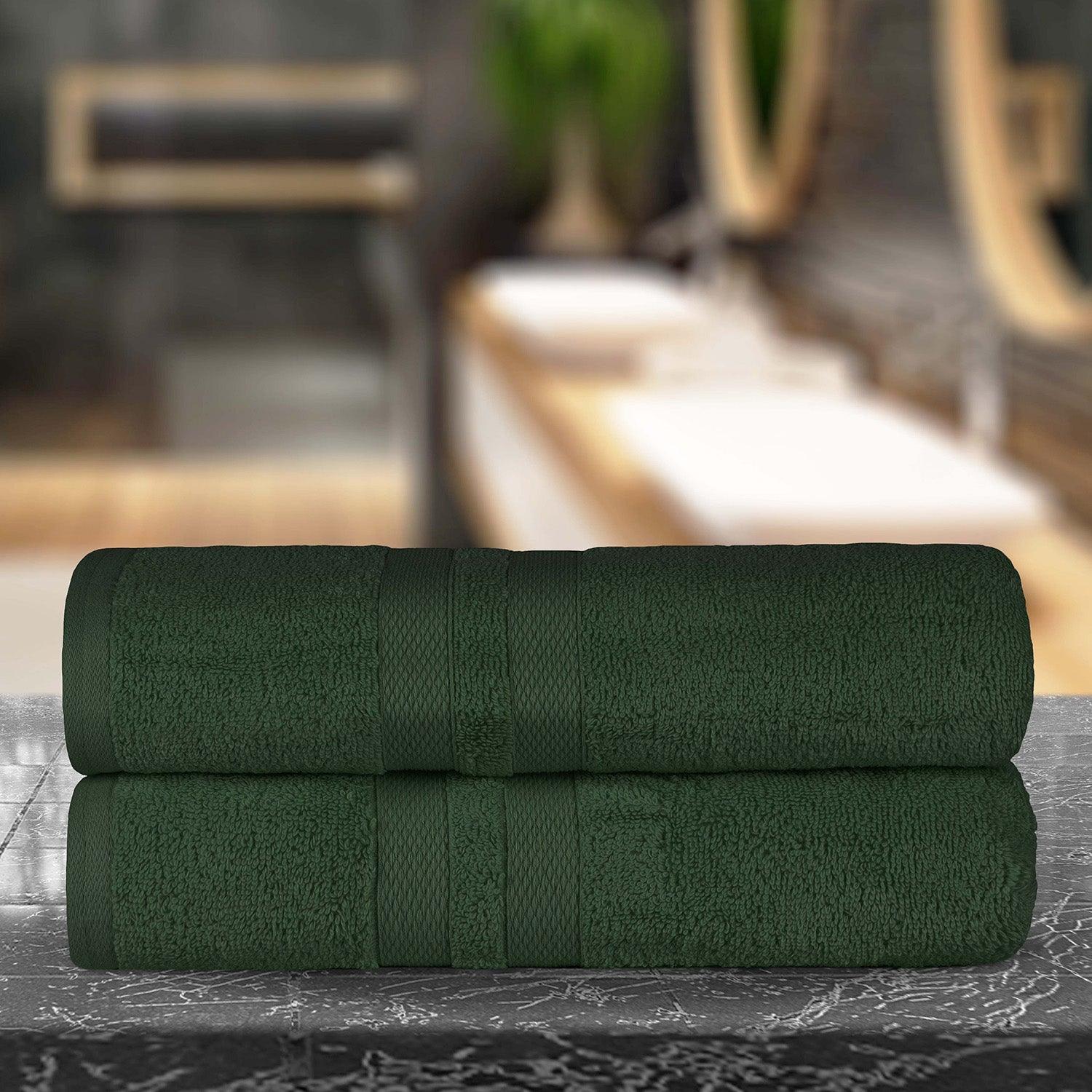 Ultra-Soft Cotton Absorbent Quick-Drying Solid Bath Sheet Set of 2 - Bath Sheet by Superior Brand