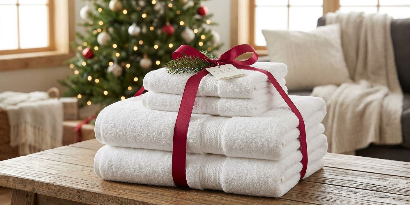 Egyptian cotton towel sets for holiday gift-giving