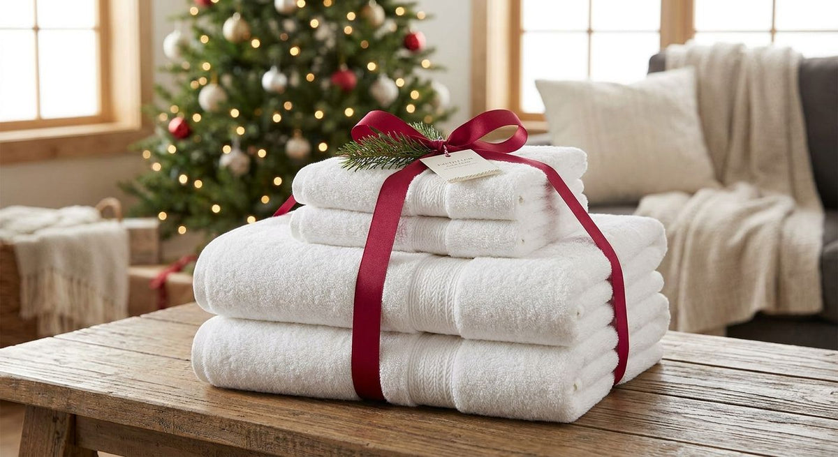 Egyptian cotton towel sets for holiday gift-giving