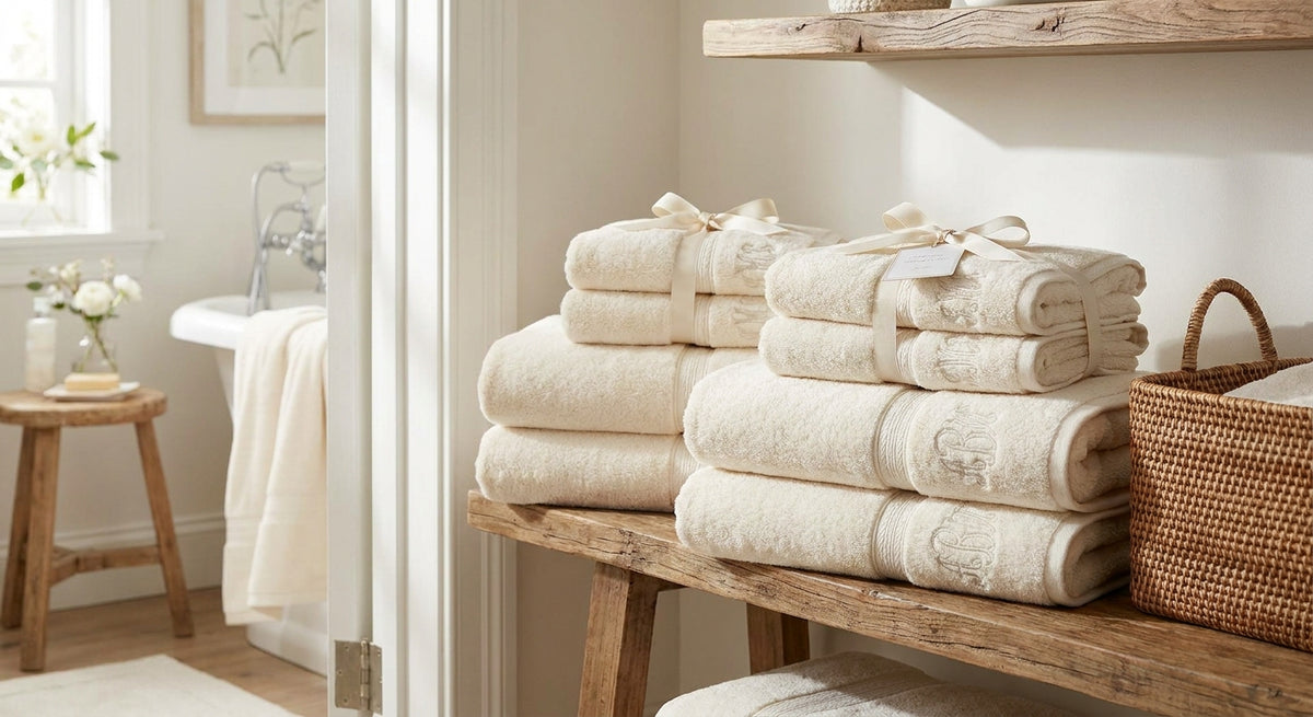 Bath towel sets for a wedding registry