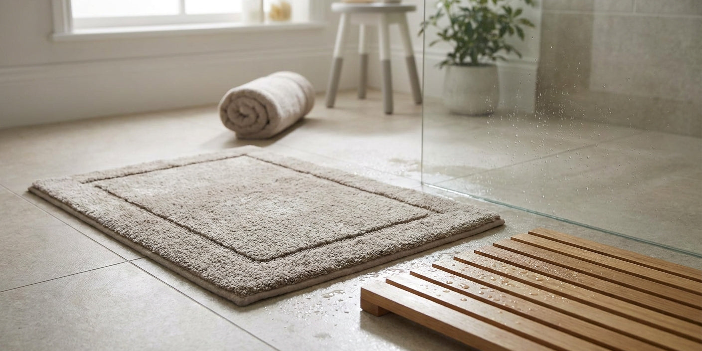 Bath mats for a walk-in shower