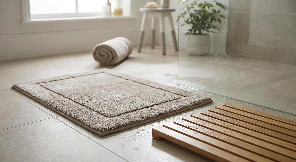 Bath mats for a walk-in shower