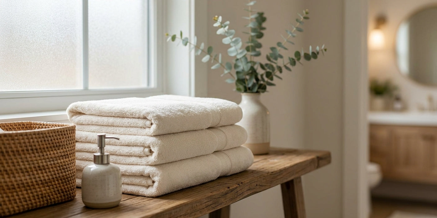 Egyptian cotton towels for a guest bathroom