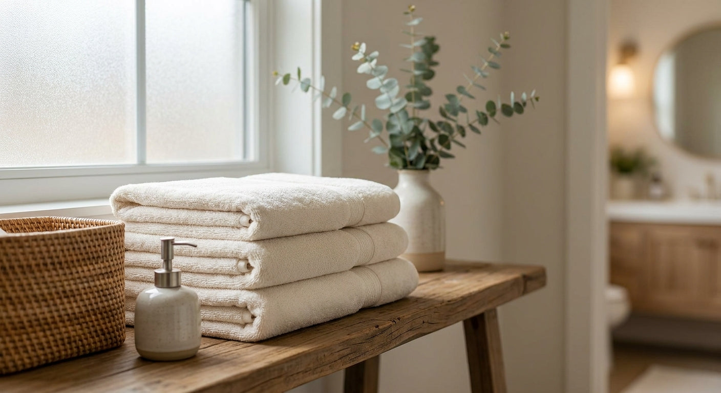 Egyptian cotton towels for a guest bathroom