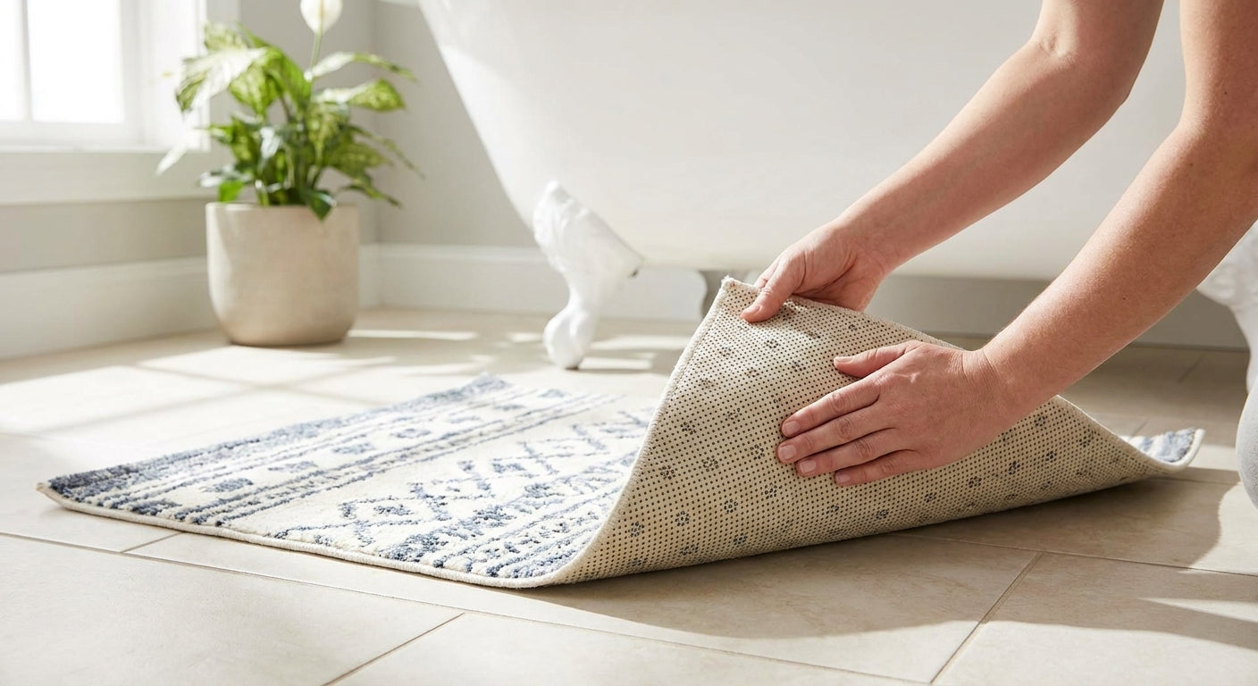 How to keep bath rugs from slipping on tile floors