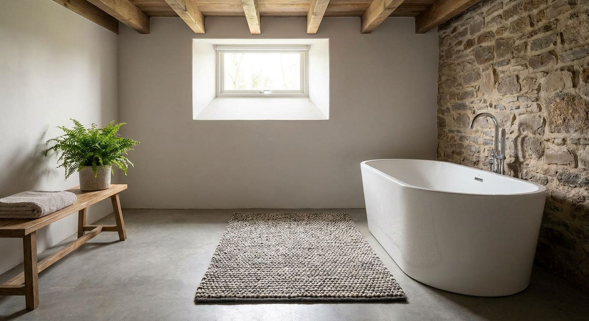 Bath rugs for basement bathrooms