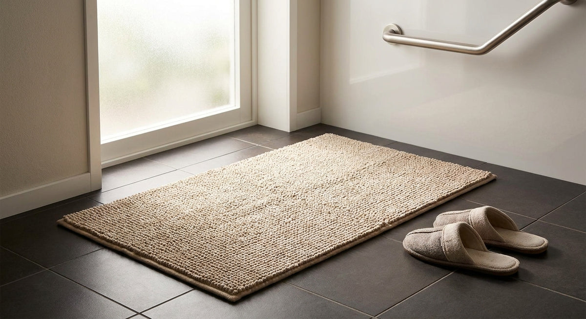Non-slip bath rugs for elderly safety