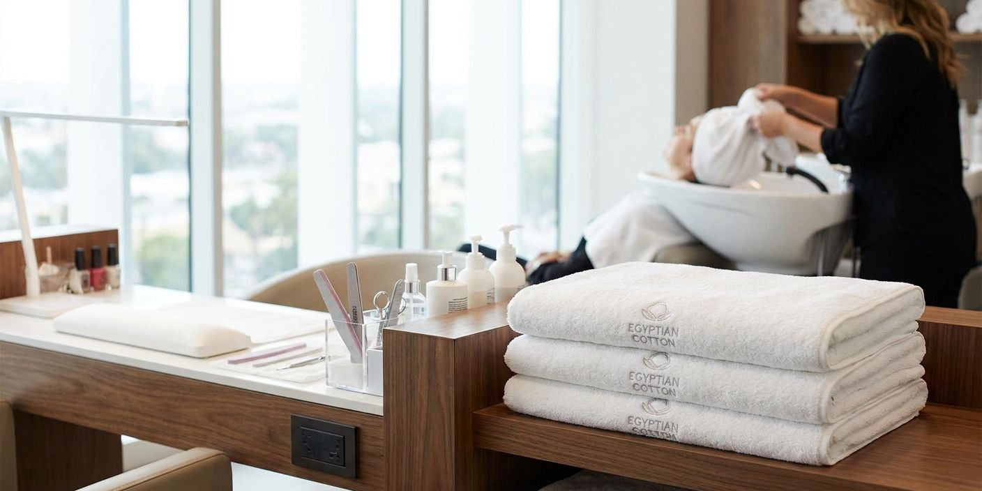 Egyptian cotton towels for hair and nail salons