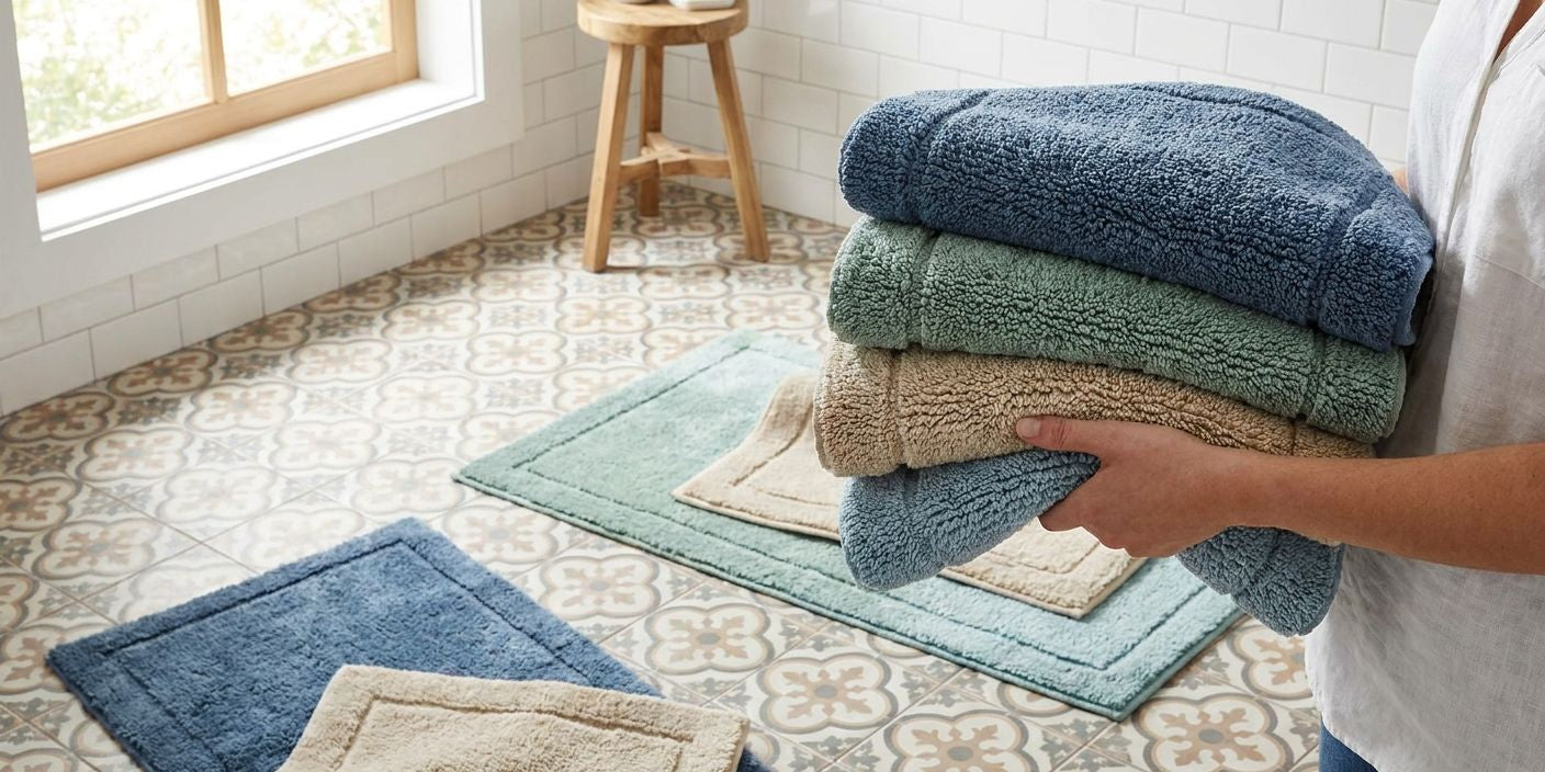 How to pick a bath rug color to match your tile
