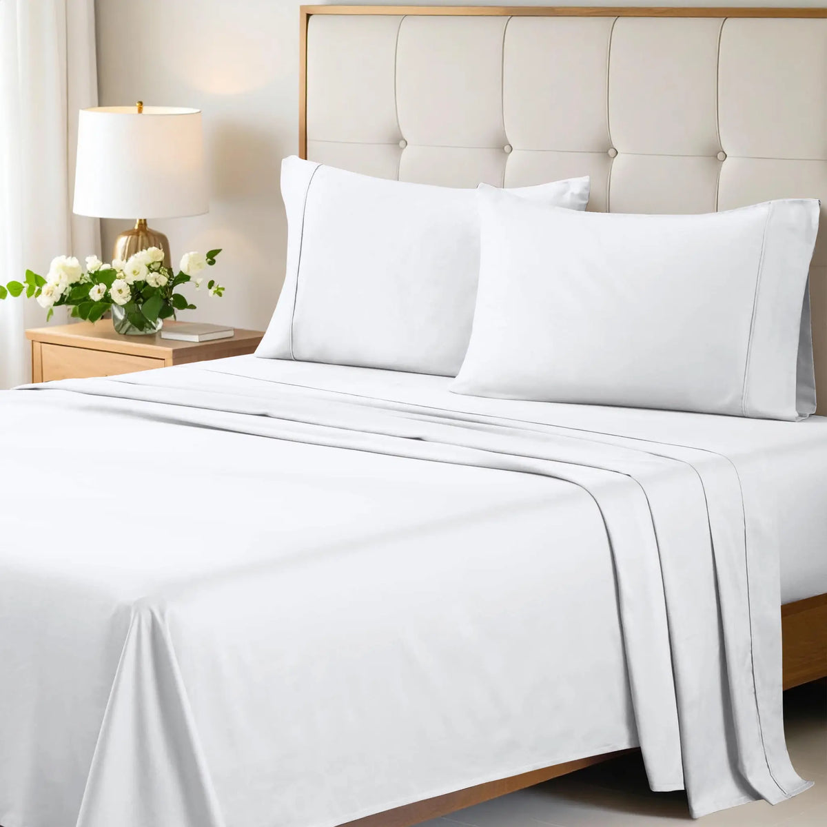 Superior 700 thread count Egyptian cotton sheet set in white