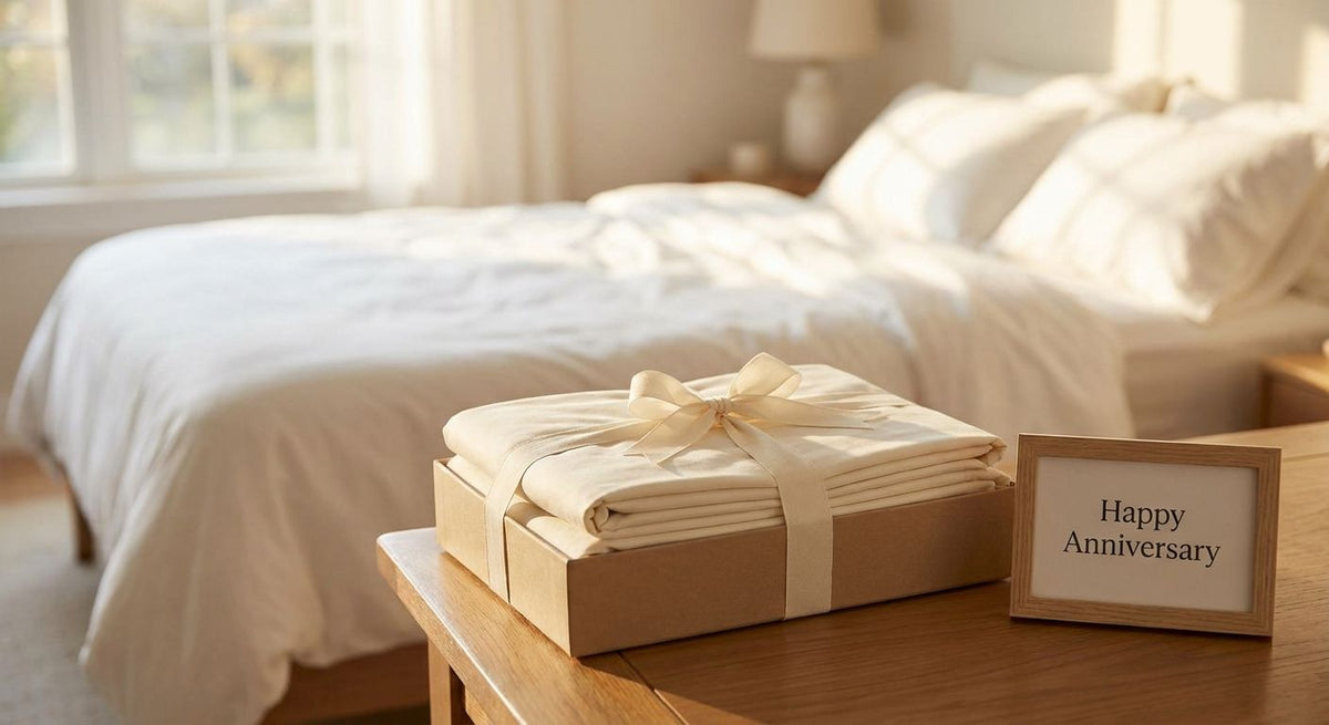 Egyptian cotton bed sheets for anniversary gifts