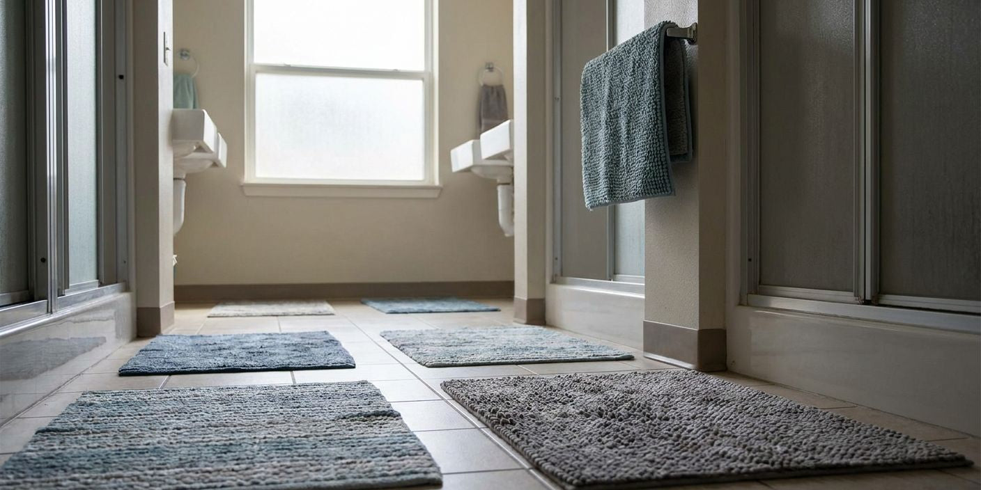 Bath rugs for shared dorm bathrooms