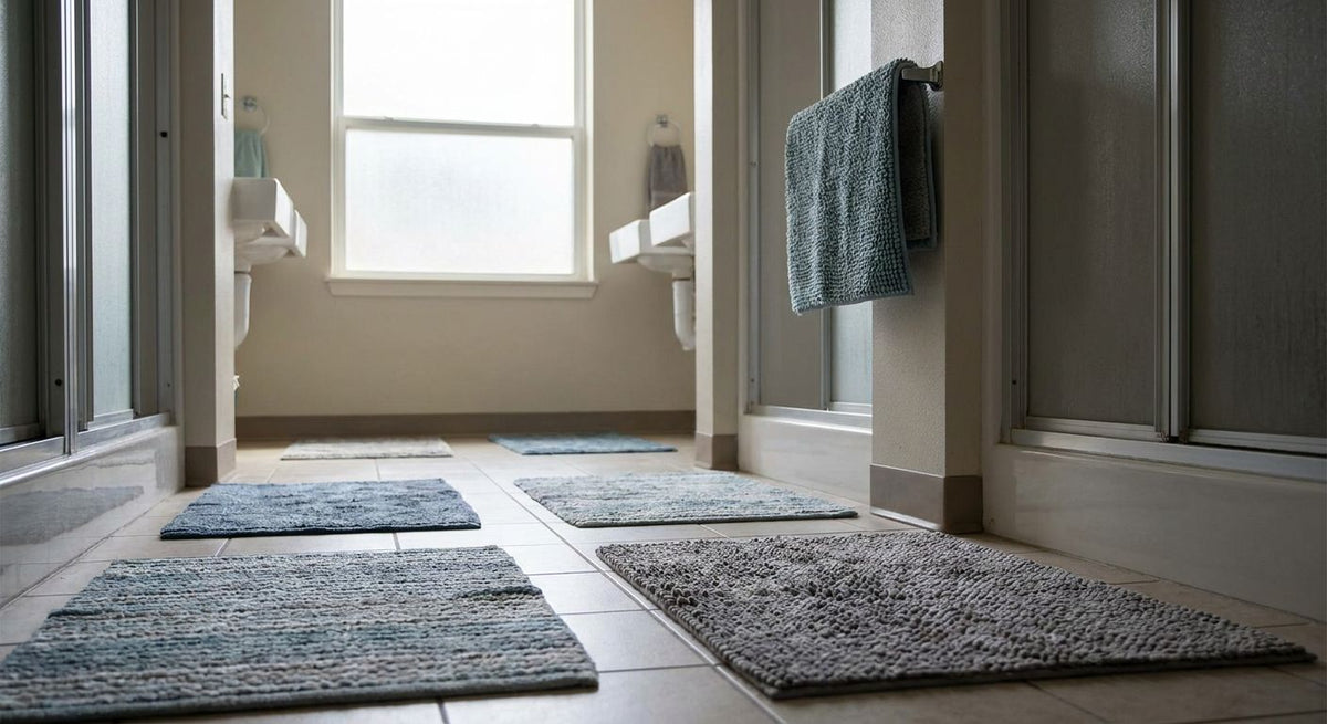 Bath rugs for shared dorm bathrooms